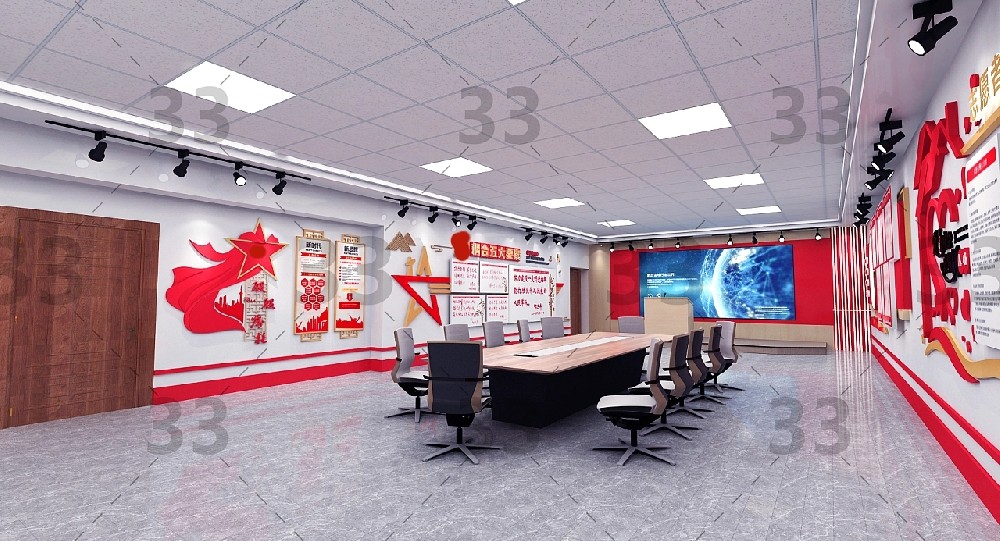 黨建展廳設計、黨建活動室設計、黨群活動中心設計